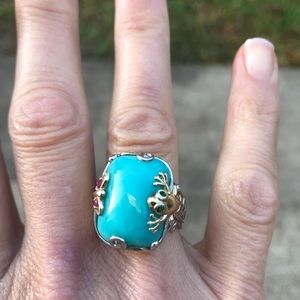 Silver and turquoise ring